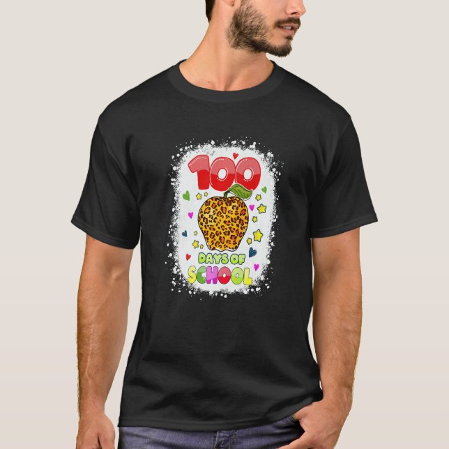 100 dagar i skolan för lärare Barn Leopard Teach T Shirt (Framsida)