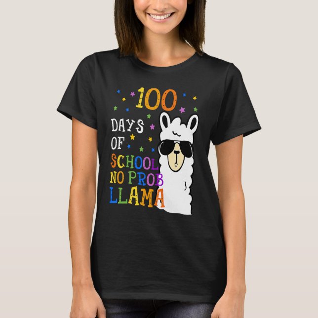 100 dagar i skolan: ingen professor Llama-lärare o T Shirt (Framsida)