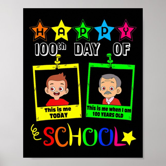 100 dagar i skolan - när jag är 100 år gammal gåva poster (Framsidan)