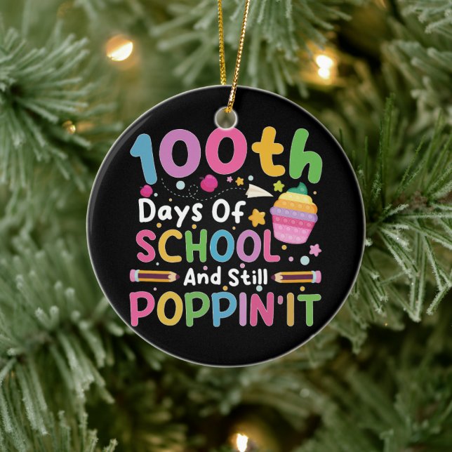 100 dagar i skolan och fortfarande Poppin-flickan Julgransprydnad Keramik (Träd)