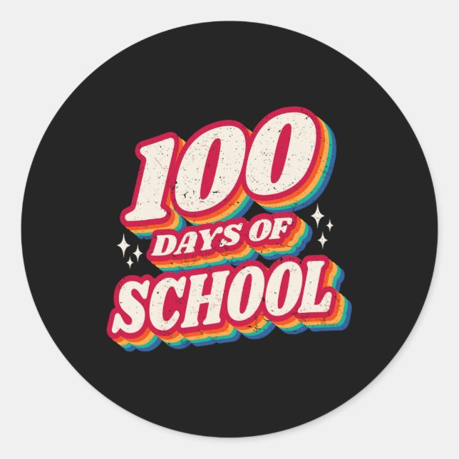 100 dagar i skolan och fortfarande under lång tid  runt klistermärke (Framsida)