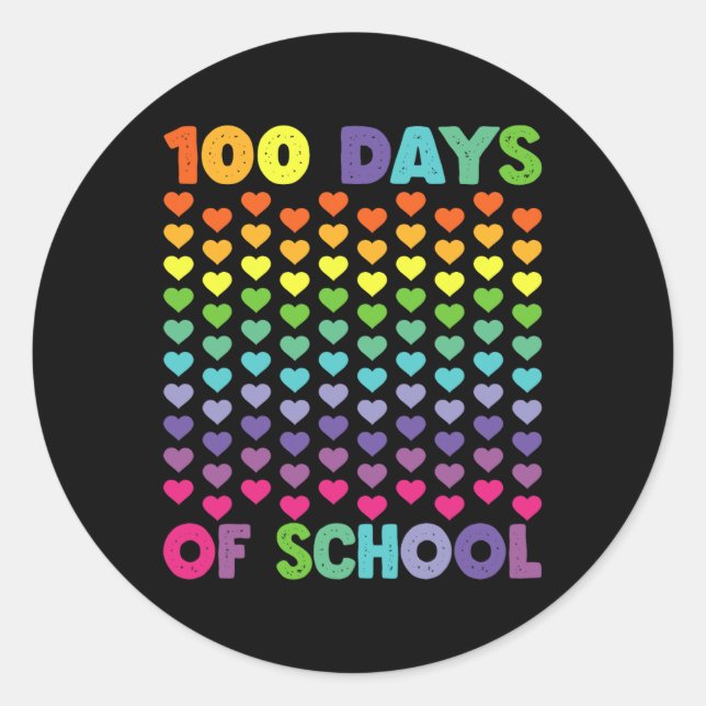 100 dagar i skolan och fortfarande under lång tid  runt klistermärke (Framsida)