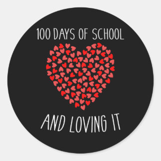100 dagar i skolan och med honom i 100 dagar runt klistermärke