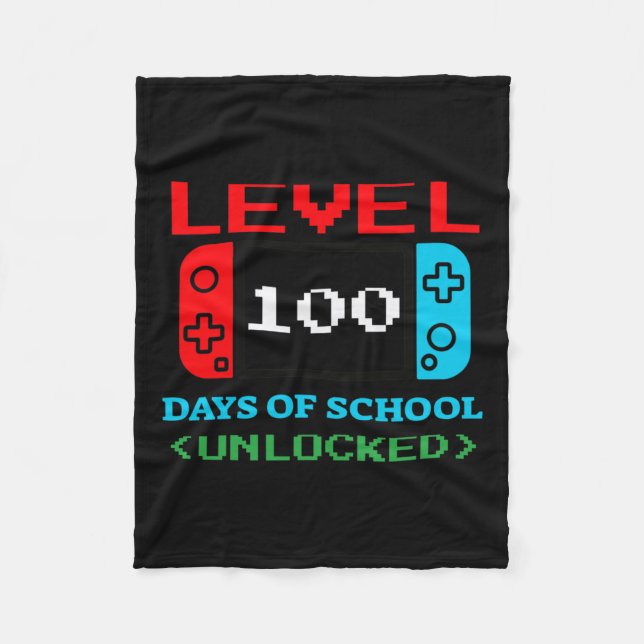 100 dagar i skolan olåst 3 fleecefilt (Framsidan)