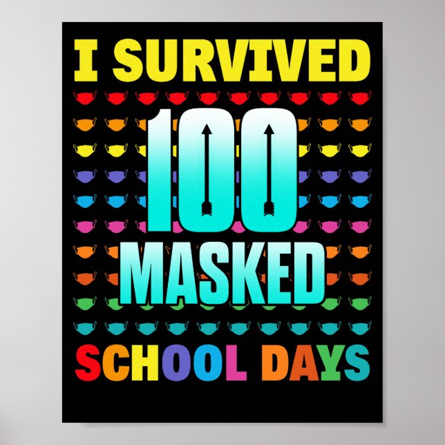 100 dagar i skolan Överlevt jag 100 dagar i masken Poster (Framsidan)