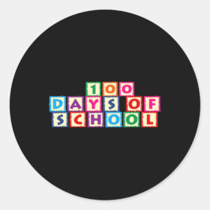 100 dagar i skolan runt klistermärke