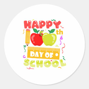 100 dagar i skolan runt klistermärke