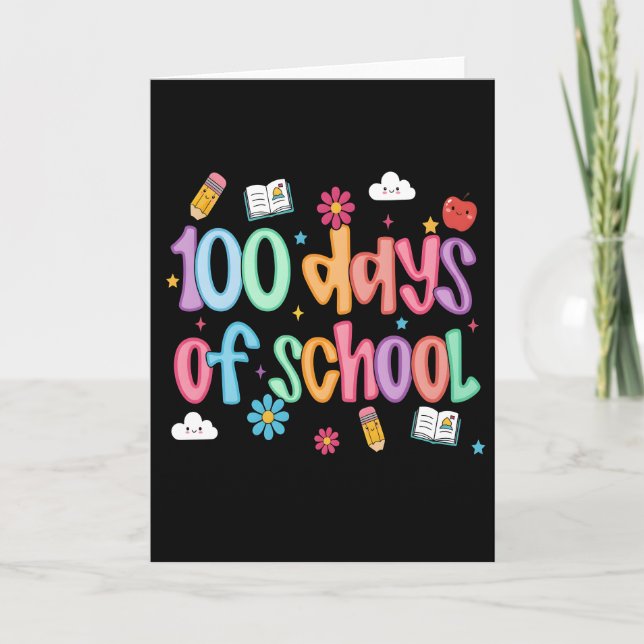 100 dagar i skolan Söt färgglad klassrum Kort (Framsida)