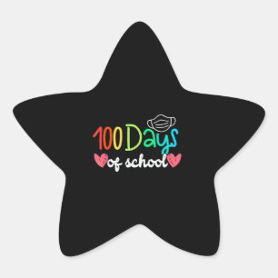 100 dagar i skolan Student Lärarskola Stjärnformat Klistermärke