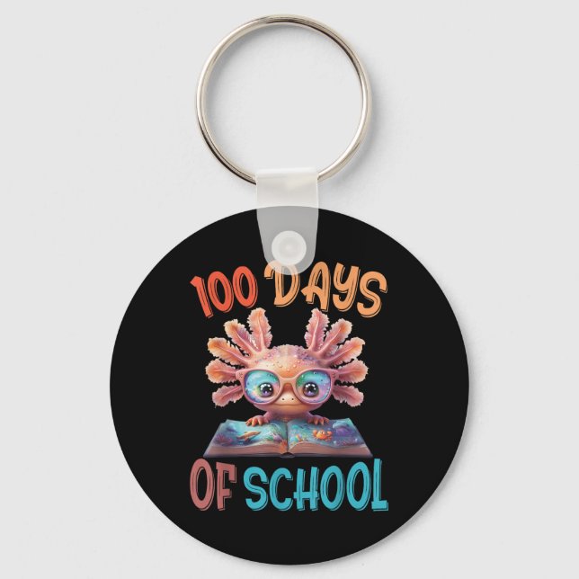 100 dagar i skolAxolotl Sea 100-dagarsdagen Nyckelring (Framsida)