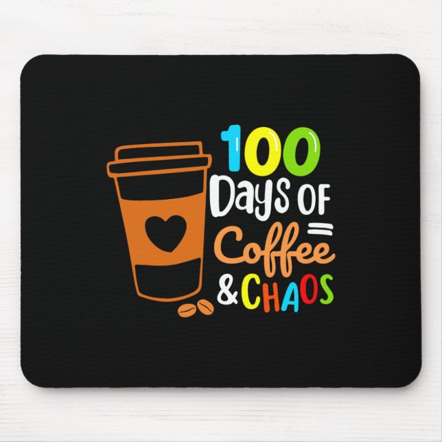 100 dagar kaffe och Chaos Lycklig 100 dagar skolda Musmatta (Framsidan)