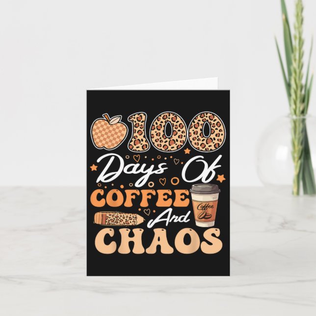 100 dagar kaffe och kaos 100 dagar i skola F Kort (Framsida)