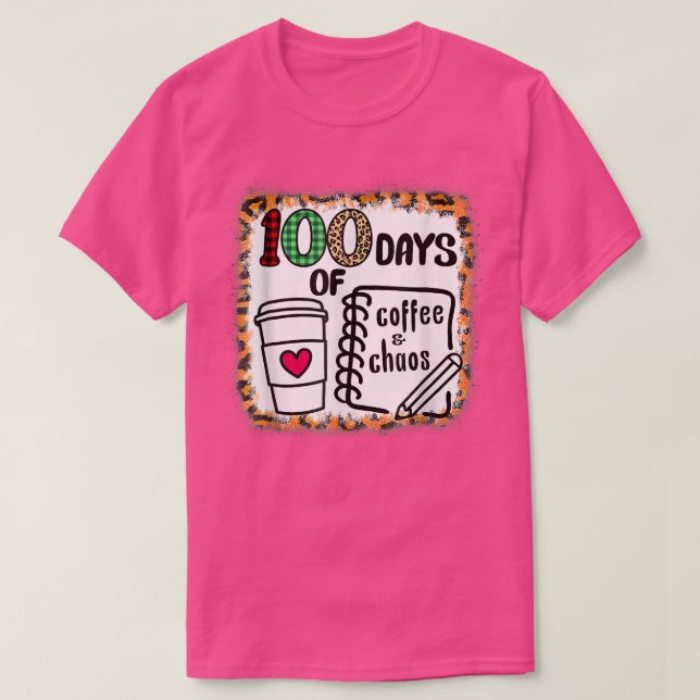 100 dagar kaffe och kaos 100 dagar i skola F T Shirt (Design framsida)
