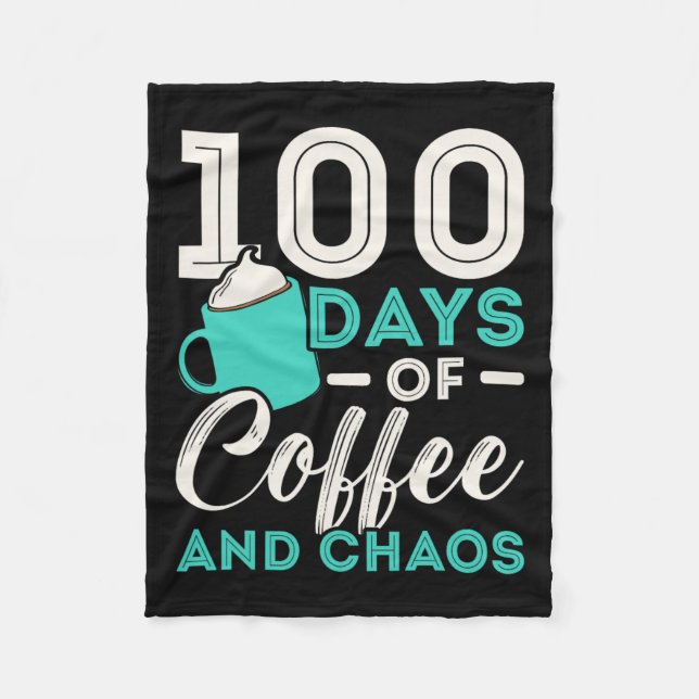 100 dagar kaffe och kaos 100 dagar i skolan fleecefilt (Framsidan)