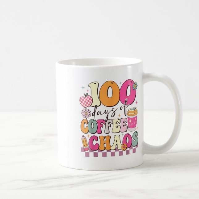 100 dagar kaffe och kaos 100 skoldagar kaffemugg (Höger)
