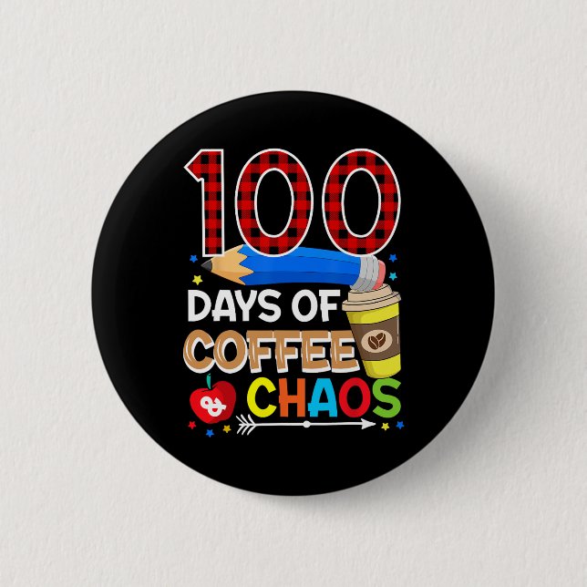 100 dagar kaffe och kaos - 100 skoldagar knapp (Framsida)