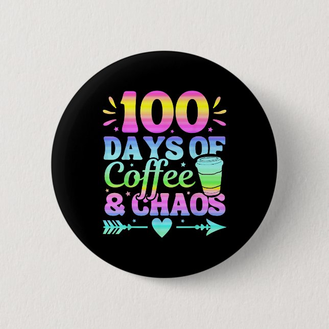 100 dagar kaffe och kaos 100 skoldagar knapp (Framsida)