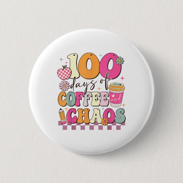 100 dagar kaffe och kaos 100 skoldagar knapp (Framsida)
