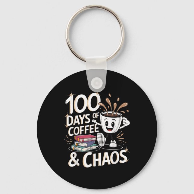 100 dagar kaffe och kaos 100 skoldagar nyckelring (Framsida)
