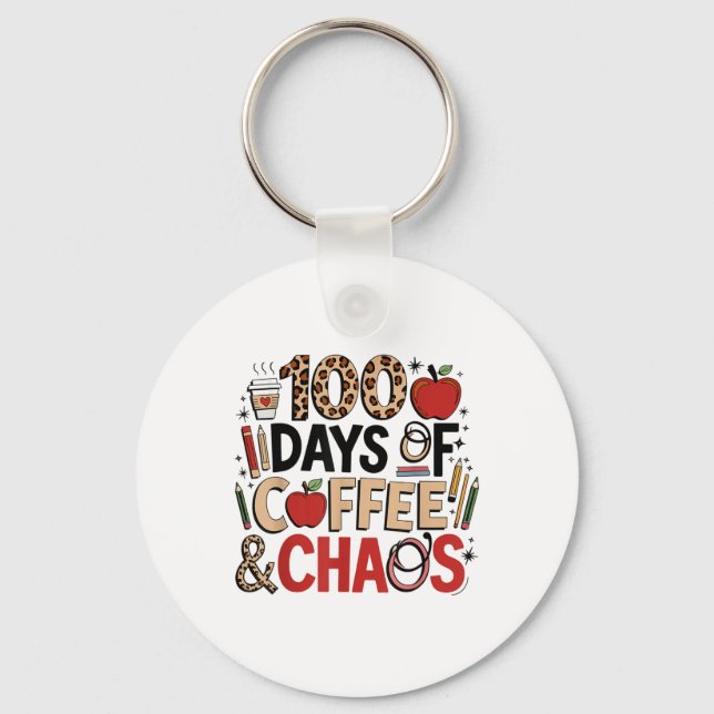 100 dagar kaffe och kaos 100 skoldagar nyckelring (Framsida)