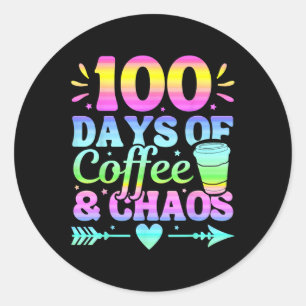 100 dagar kaffe och kaos 100 skoldagar runt klistermärke