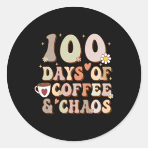100 dagar kaffe och kaos 100 skoldagar t runt klistermärke