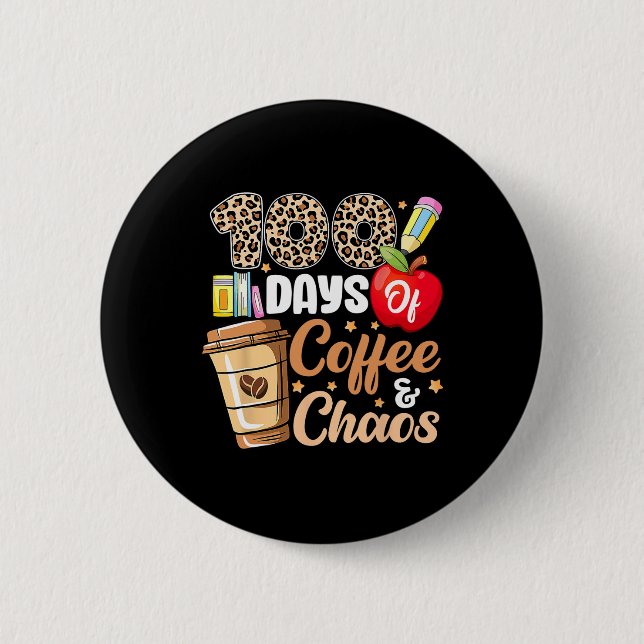 100 dagar kaffe och kaos Leopard 100 dagar tea Knapp (Framsida)