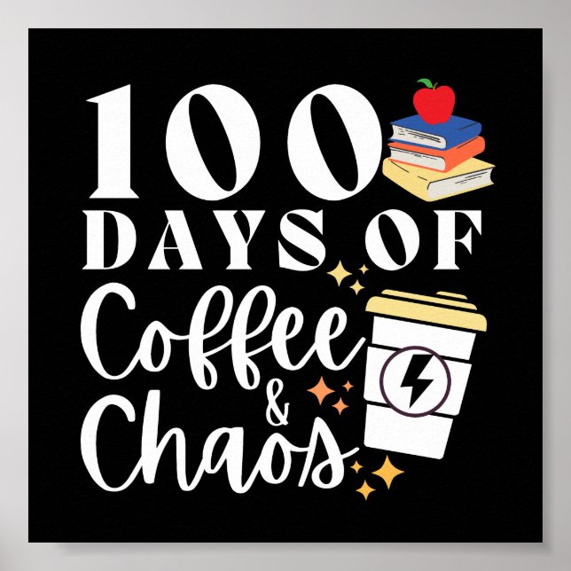 100 dagar kaffe och kaos poster (Framsidan)