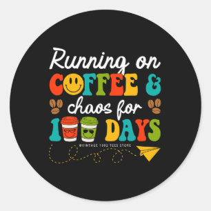 100 dagar kaffe och mat; Chaos-lärare 100 dagar Runt Klistermärke