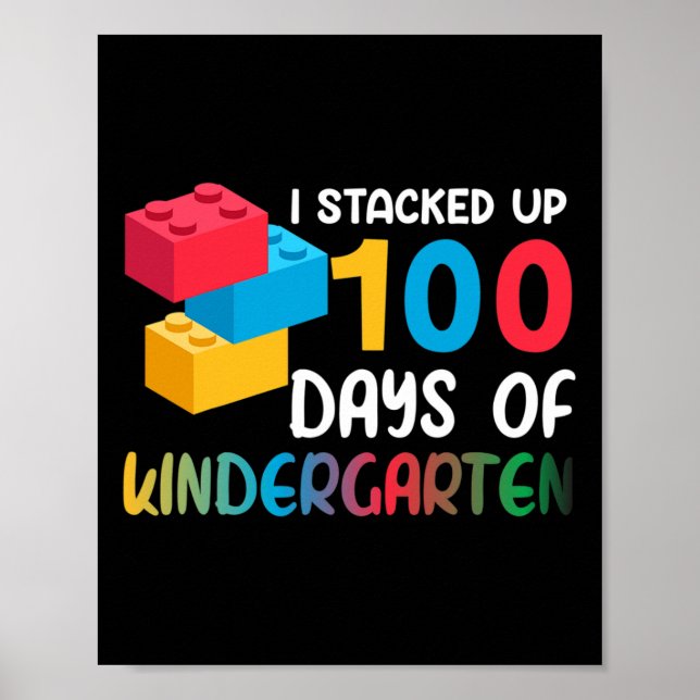 100 dagar Kindergarten Bygger Blo Poster (Framsidan)