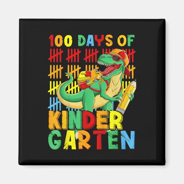 100 dagar Kindergarten Dinosaur 100 dagar Magnet (Framsidan)