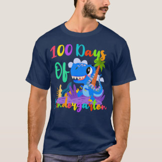 100 dagar Kindergarten Funny Dinosaur Gift för K T Shirt