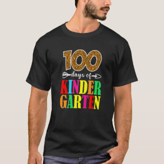 100 dagar Kindergarten Leopard 100 dagar Scho T Shirt