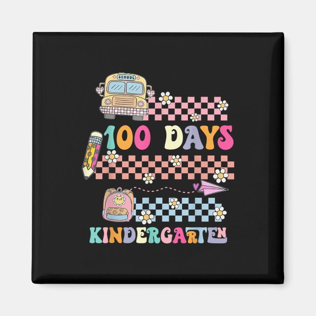 100 dagar Kindergarten Lycklig 100 dagar Magnet (Framsidan)