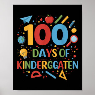 100 dagar Kindergarten-skolan 100 dagar Poster