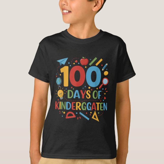 100 dagar Kindergarten-skolan 100 dagar T Shirt (Framsida)