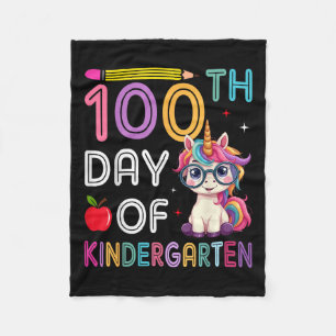 100 dagar Kindergarten Unicorn 100 Dag of Kinderga Fleecefilt