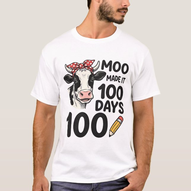 100 Dagar Ko Tröja Vintage Gravyr Skol Design (Framsida)