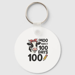100 Dagar Ko Tröja Vintage Gravyr Skol Design Nyckelring