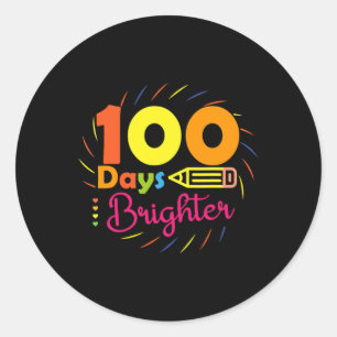 100 dagar ljusare - 100 dagar lärarstu runt klistermärke