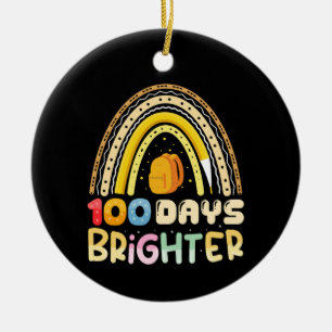 100 dagar ljusare 100:e skoldagen lärare julgransprydnad keramik