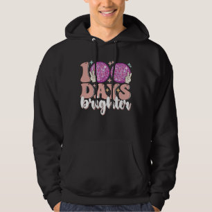 100 dagar ljusare diskokula 100:e skoldagen hoodie