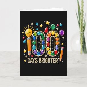100 dagar ljusare färgrik ädelstensskolafirande kort