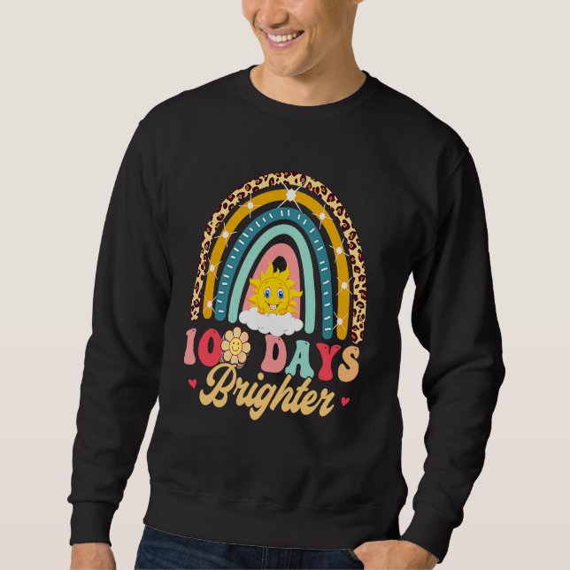 100 dagar ljusare lärare elev 100 dagar i skolan lång ärmad tröja (Framsida)