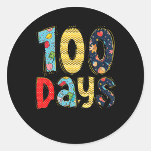 100 dagar Lycklig - 100:e skolundervisningsdagen Runt Klistermärke