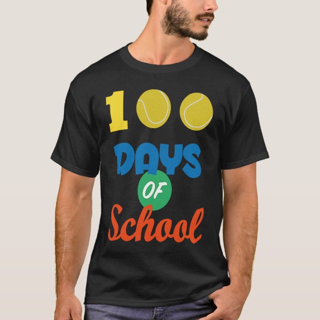 100 dagar med 100 dagar smartare skoltennis t shirt (Framsida)