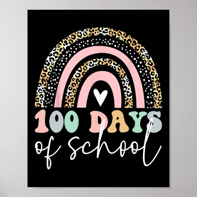100 dagar med 100 dagars regnbågslärarbarn poster (Framsidan)
