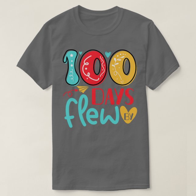 100 dagar med 100 dagars skolgåva för persikor t shirt (Design framsida)
