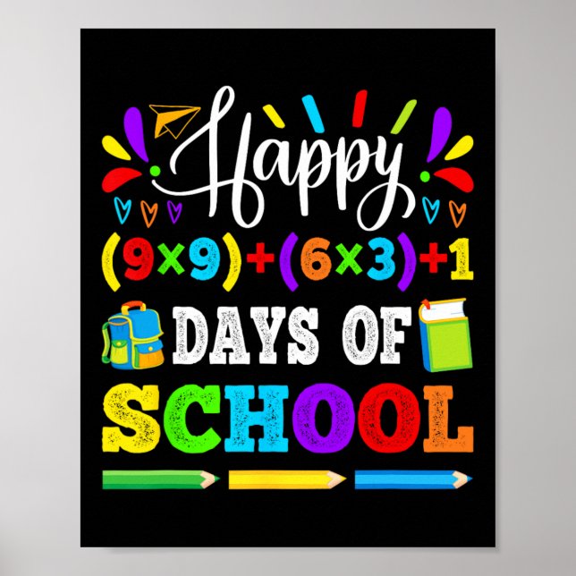 100 dagar med 100:e Math Equation Teacher Kid Poster (Framsidan)