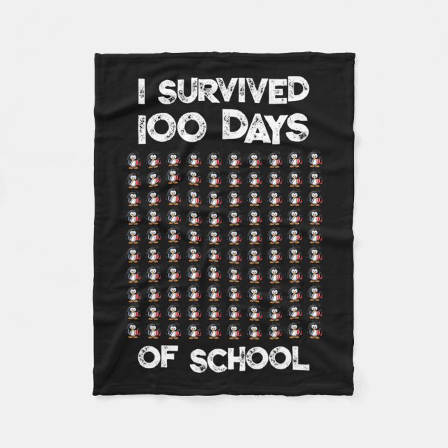 100 dagar med 100 Penguins utformning Fleecefilt (Framsidan)
